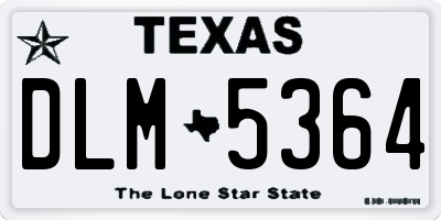 TX license plate DLM5364