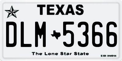 TX license plate DLM5366