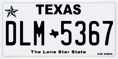 TX license plate DLM5367
