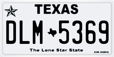 TX license plate DLM5369