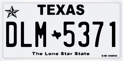 TX license plate DLM5371