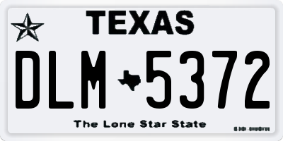 TX license plate DLM5372
