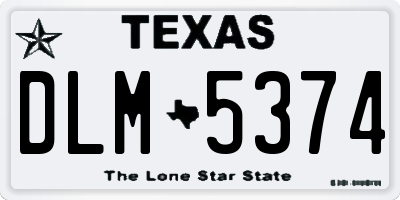 TX license plate DLM5374