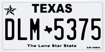 TX license plate DLM5375