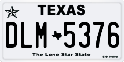 TX license plate DLM5376