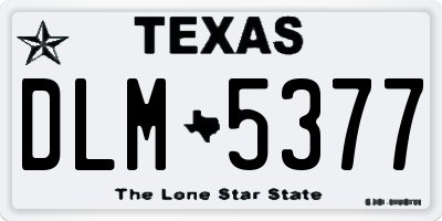 TX license plate DLM5377