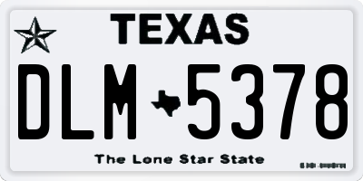TX license plate DLM5378