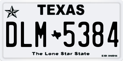 TX license plate DLM5384