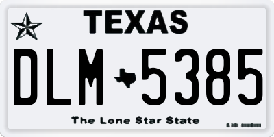 TX license plate DLM5385