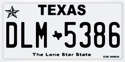 TX license plate DLM5386