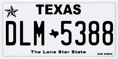 TX license plate DLM5388