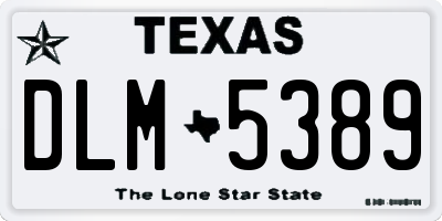 TX license plate DLM5389