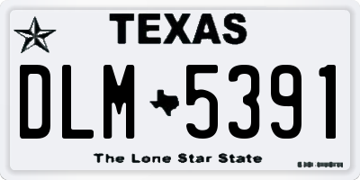 TX license plate DLM5391