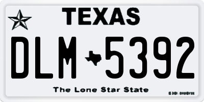 TX license plate DLM5392