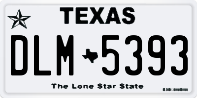 TX license plate DLM5393