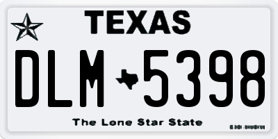 TX license plate DLM5398