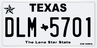 TX license plate DLM5701