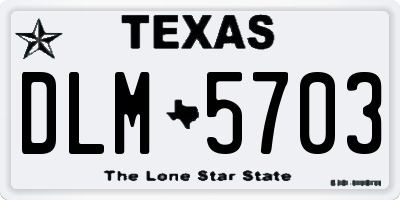 TX license plate DLM5703