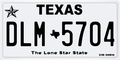TX license plate DLM5704