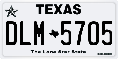 TX license plate DLM5705