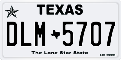 TX license plate DLM5707