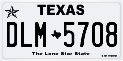 TX license plate DLM5708