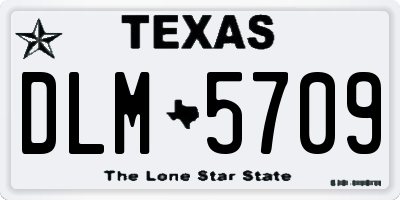 TX license plate DLM5709