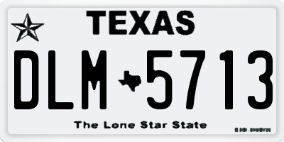 TX license plate DLM5713