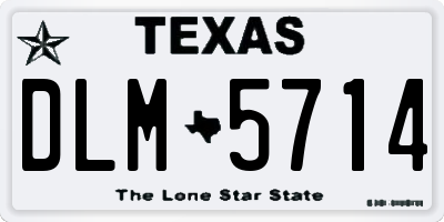TX license plate DLM5714