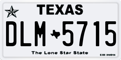 TX license plate DLM5715