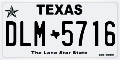 TX license plate DLM5716