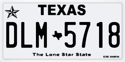 TX license plate DLM5718