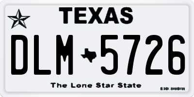 TX license plate DLM5726