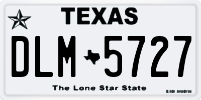 TX license plate DLM5727