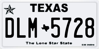 TX license plate DLM5728