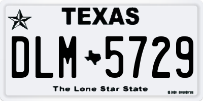 TX license plate DLM5729