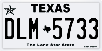 TX license plate DLM5733