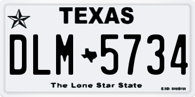 TX license plate DLM5734