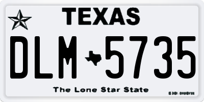 TX license plate DLM5735