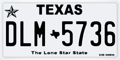 TX license plate DLM5736