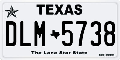 TX license plate DLM5738