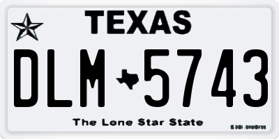 TX license plate DLM5743