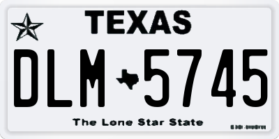 TX license plate DLM5745