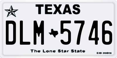 TX license plate DLM5746