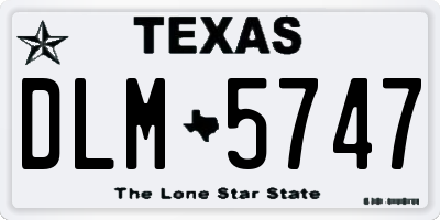TX license plate DLM5747