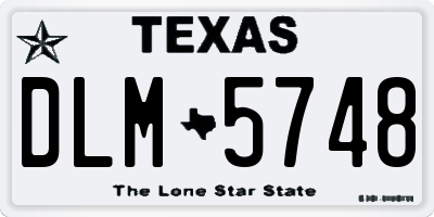 TX license plate DLM5748