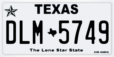 TX license plate DLM5749