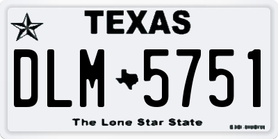 TX license plate DLM5751