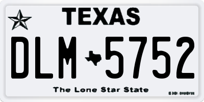 TX license plate DLM5752