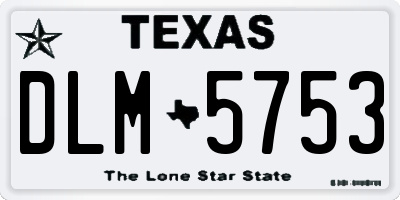 TX license plate DLM5753